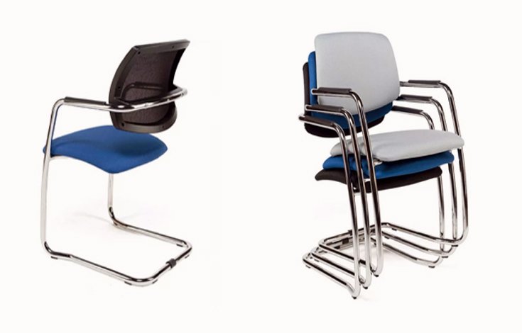 Chaise Professionnelle - Mars, Polyvalente Pour L'accueil Ou La Réunion Les chaises Mars sont proposées en 2 versions différentes : ensemble tissu ou un dossier résille Noir et une assise en tissu. Ses accoudoirs ainsi que son piétement luge sont conçus en acier avec une finition chromée. Selon vos goûts, l’assise peut être en tissu coloris Noir, Bleu, Rouge ou Gris.