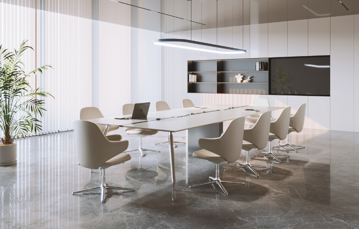 Fauteuil de conférence en cuir italien avec base aluminium – LOTUS Officio