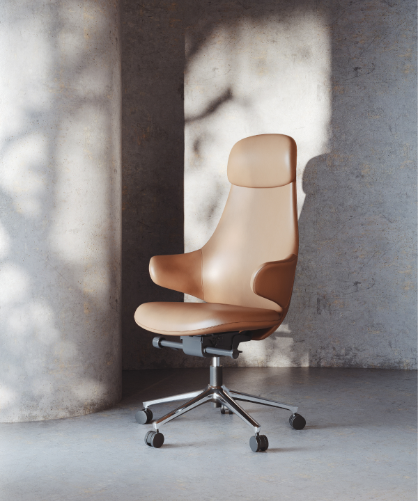 Chaise de bureau en cuir italien LOTUS – fauteuil de direction cuir haut de gamme Maroc