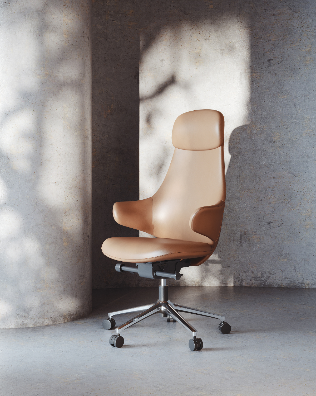 Chaise de bureau en cuir italien LOTUS – fauteuil de direction cuir haut de gamme Maroc